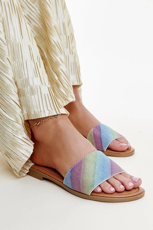 Anilsa flerfarvede skinnende flip-flops