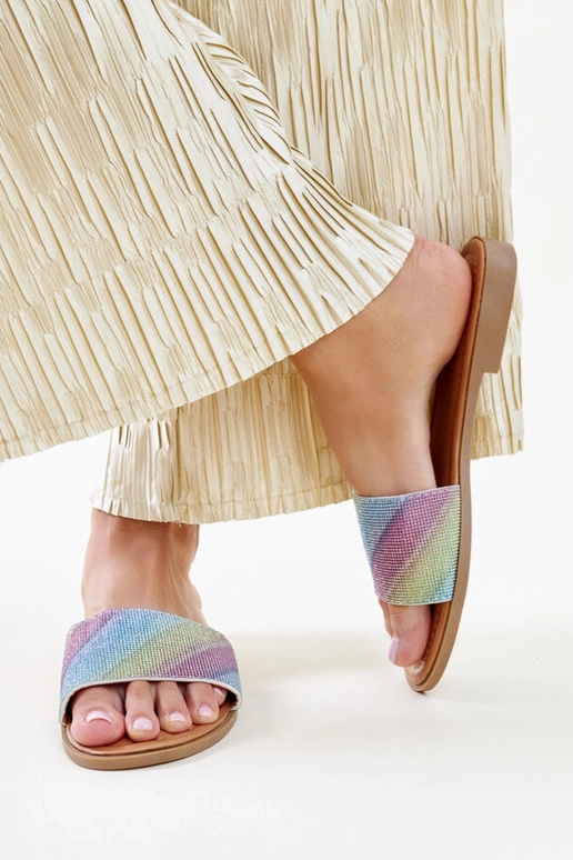 Anilsa flerfarvede skinnende flip-flops