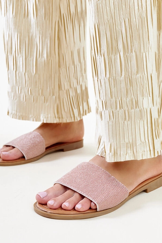 Anilsa brune skinnende flip-flops