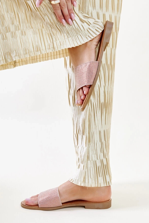 Anilsa brune skinnende flip-flops