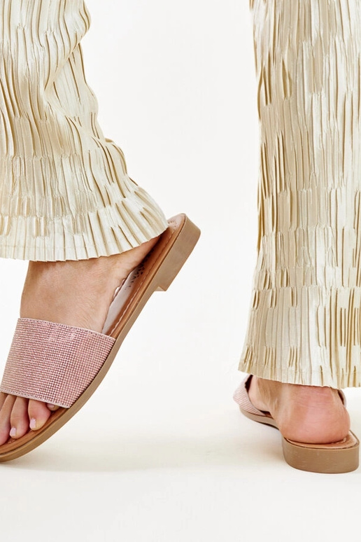 Anilsa brune skinnende flip-flops