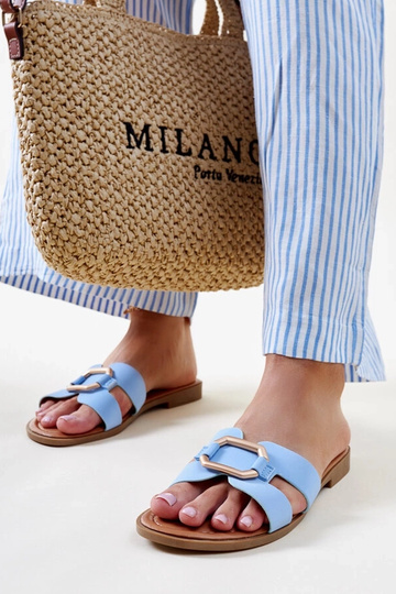 Blå Isana flip-flops med spænde 2