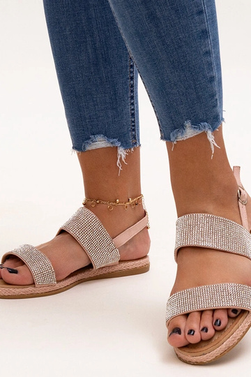 Pink sandaler dekoreret med Carvalia zirkoner 2