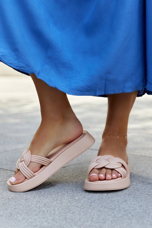 Beige gummiflip-flops Ferrei