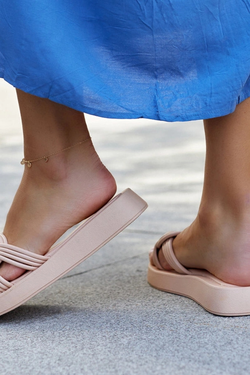 Beige gummiflip-flops Ferrei