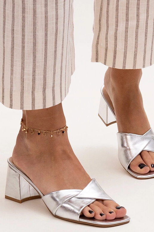 Fanan sølv højhælede muldyr