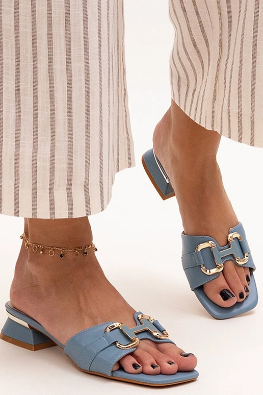 Lavhælede muldyr med dekorativt...