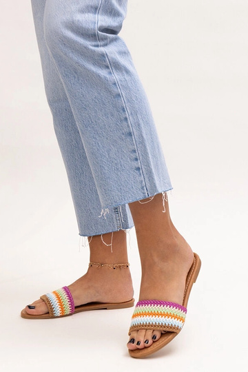 Marika flerfarvede broderede flip-flops