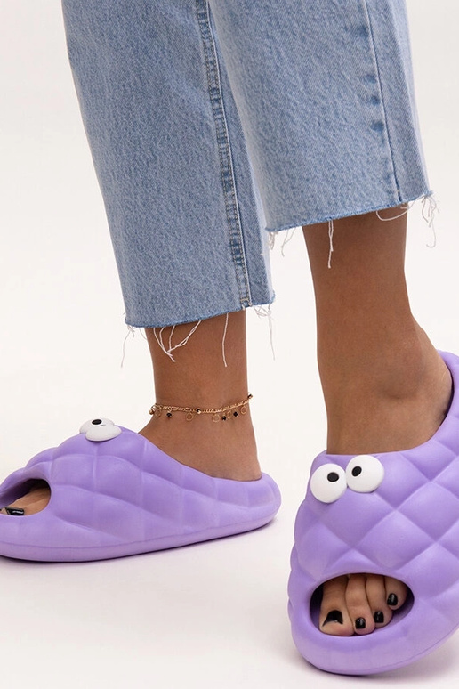 Gorges Purple Foam Hjemmesko med øjne