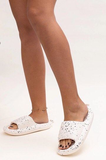 Hvide flip-flops med bred...