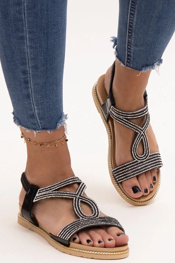 Sorte sandaler dekoreret... 2