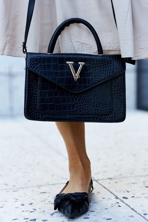 Barsa skuldertaske med krokodillemønster