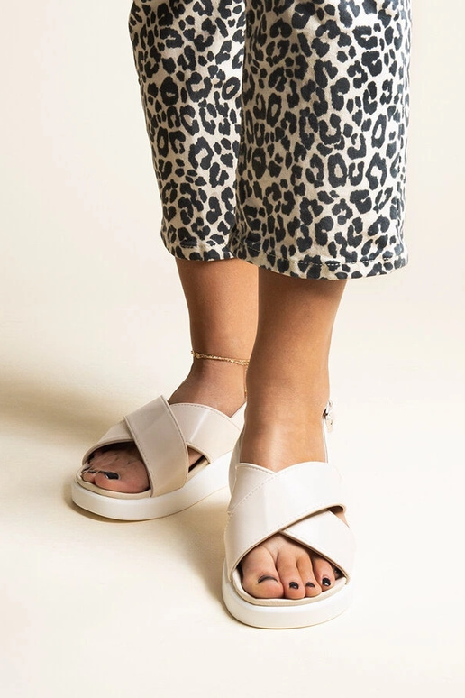 Beige Burnet Platform Sandaler