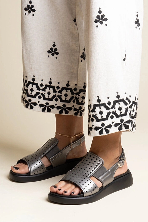 Grafitsandaler med gennembrudt...