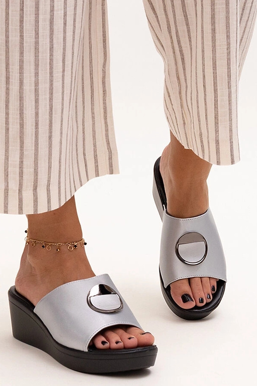 Sølv kilesandaler med spænde Keirenh