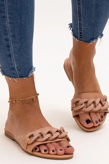 Brune flip flops med mat kæde Aliyan 2