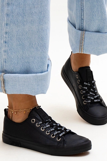 Sorte øko læder sneakers... 2