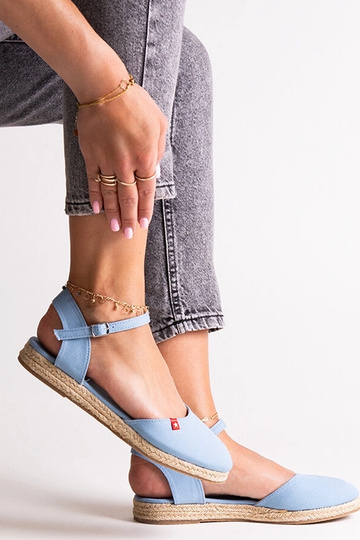 Blauwe espadrilles met open...