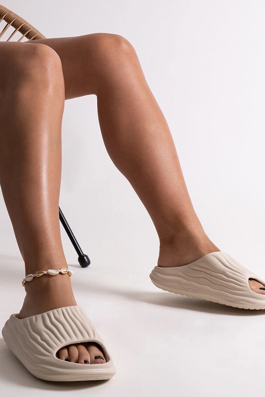 Beige Miniya flæsede flip-flops Beige Miniya flæsede flip-flops