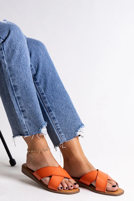 Orange øko læder flip-flops Klementyna