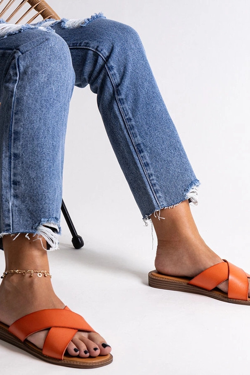 Orange øko læder flip-flops Klementyna