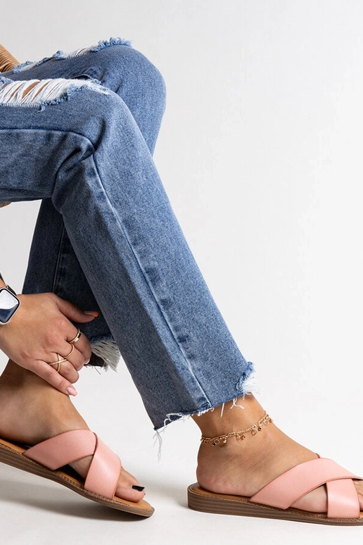 Pink øko læder flip-flops Klementyna