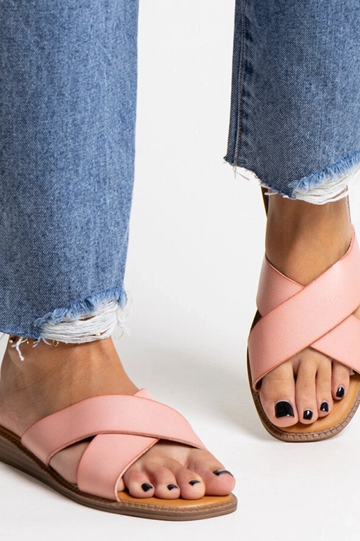 Pink øko læder flip-flops Klementyna