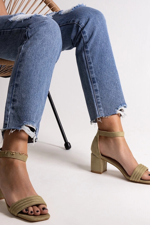 Grønne Johara sandaler med lav hæl Grønne Johara sandaler med lav hæl