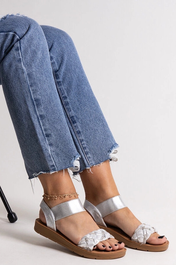 Aldona sandaler i sølv 2