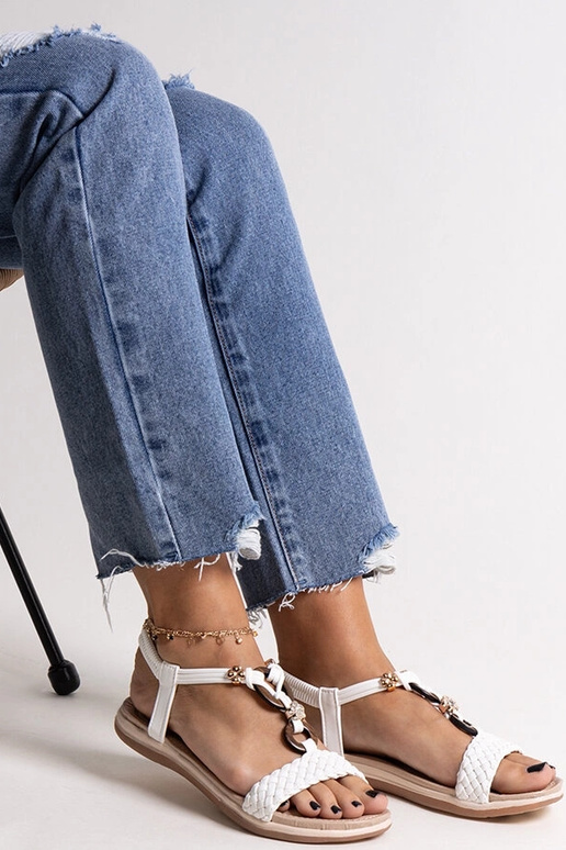 Izodora hvide flettede sandaler Izodora hvide flettede sandaler