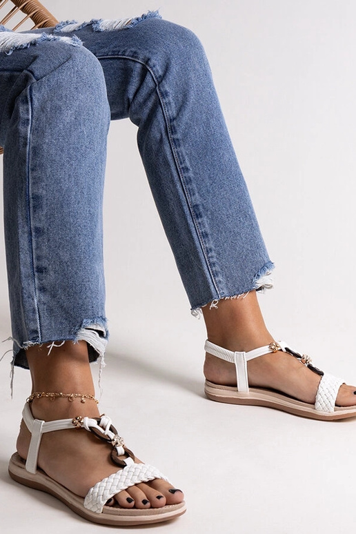 Izodora hvide flettede sandaler Izodora hvide flettede sandaler