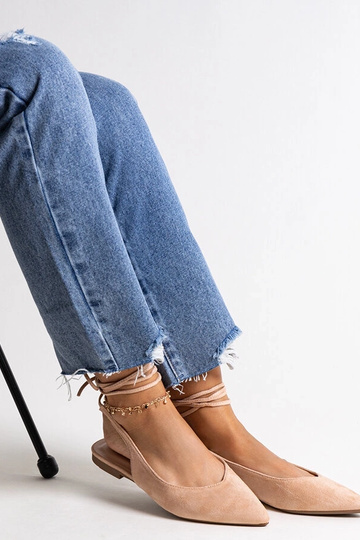 Beige ballerina's met open... 2