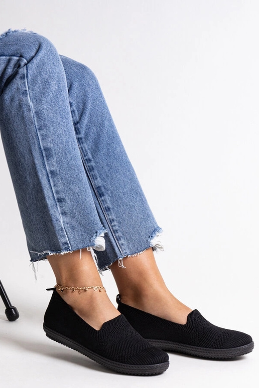 Shadhi Black Slip-On stof sneakers