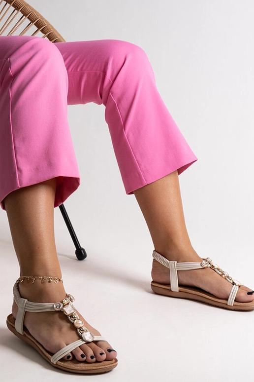 Beige sandaler med sten Degnia