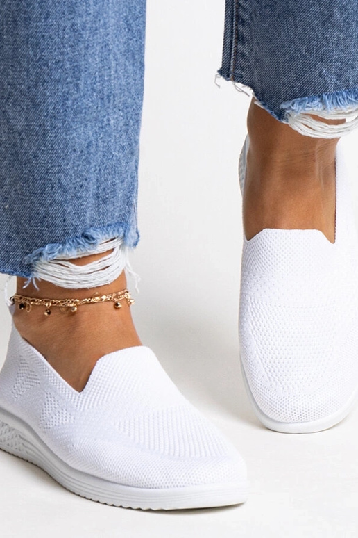 Abadly White Slip-On Sneakers