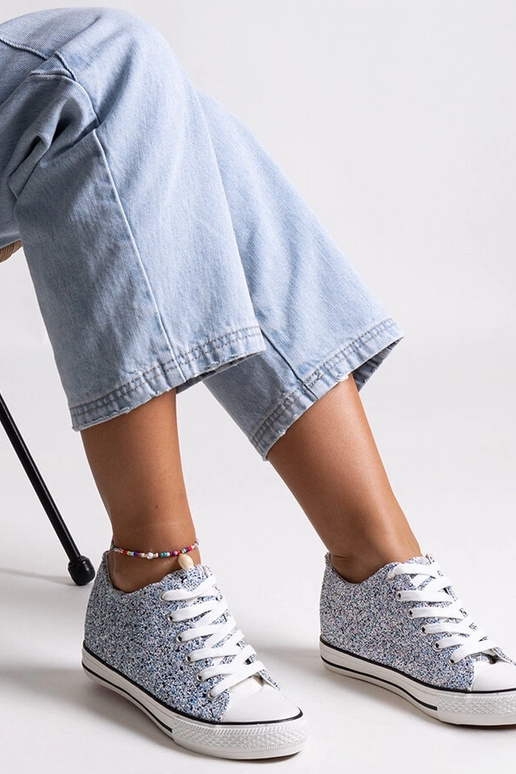 Blauwe glanzende hoge sneakers Jadwa Blauwe glanzende hoge sneakers Jadwa