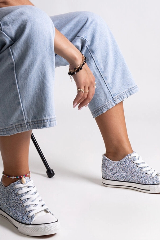 Blauwe glanzende hoge sneakers Jadwa Blauwe glanzende hoge sneakers Jadwa