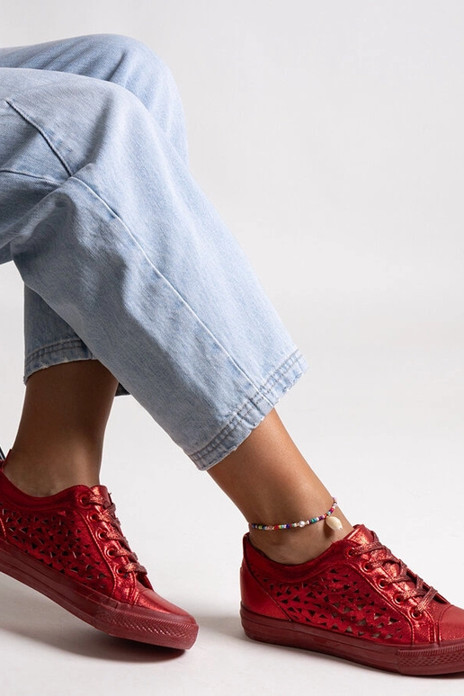 Røde gennembrudte Safune sneakers