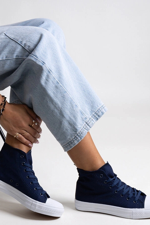 Ghanem marineblå high top sneakers