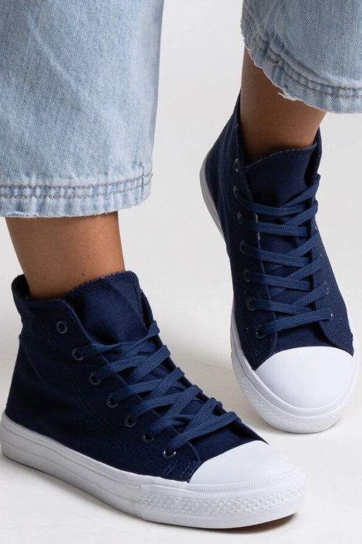Ghanem marineblå high top sneakers