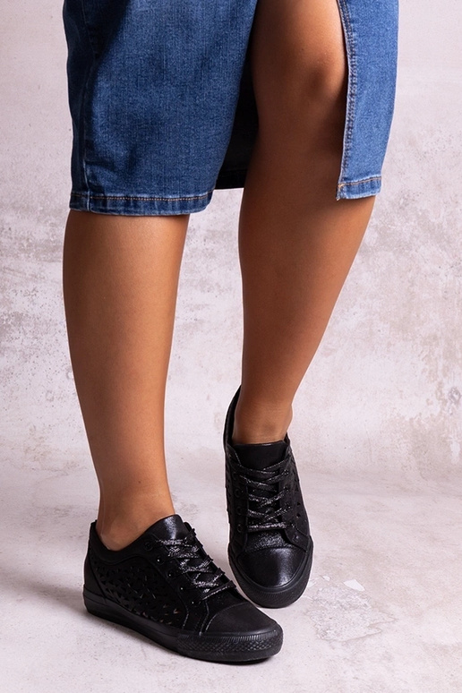 Sorte gennembrudte Safune sneakers