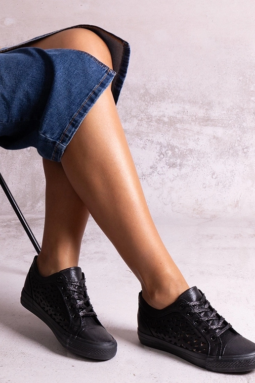 Sorte gennembrudte Safune sneakers