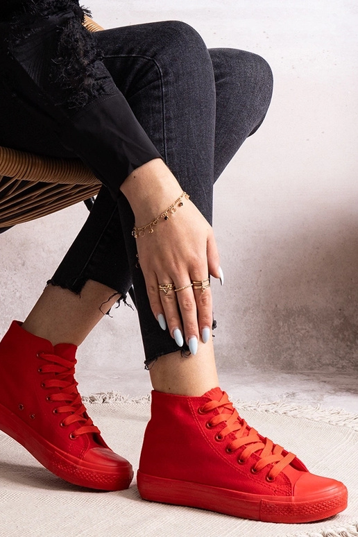 Røde høje sneakers Rafife
