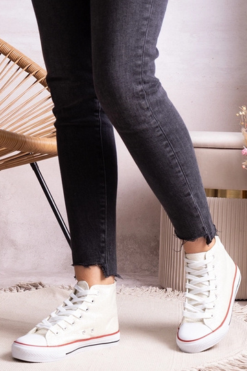 Hvide high-top sneakers i...