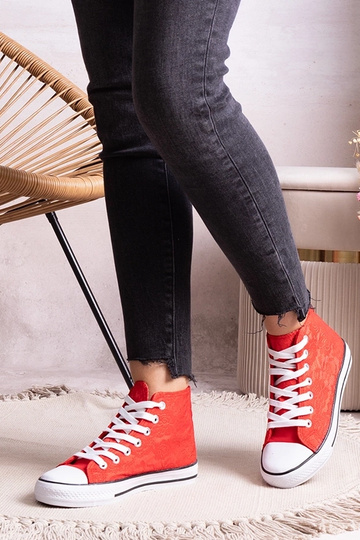 Røde high-top sneakers med...