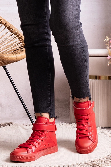 Rode hoge sneakers van kunstleer Bonbonita