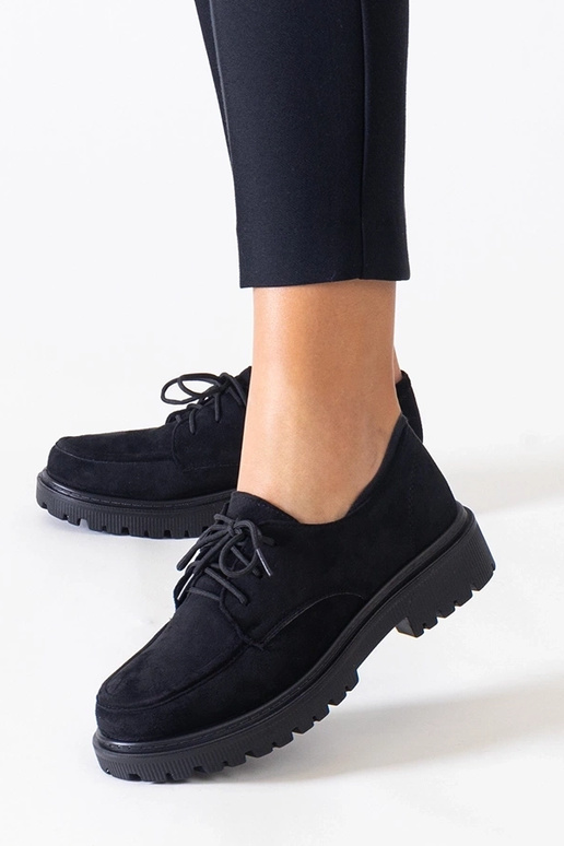 Zwarte casual veterschoenen van...