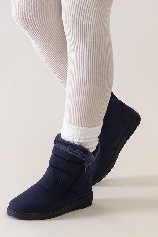 Marineblå snestøvler dekoreret med...