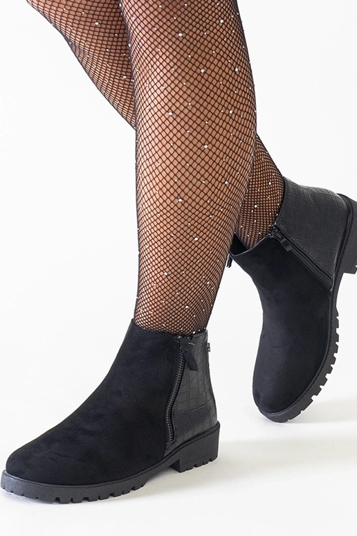 Zwarte enkelhoge schoenen met...