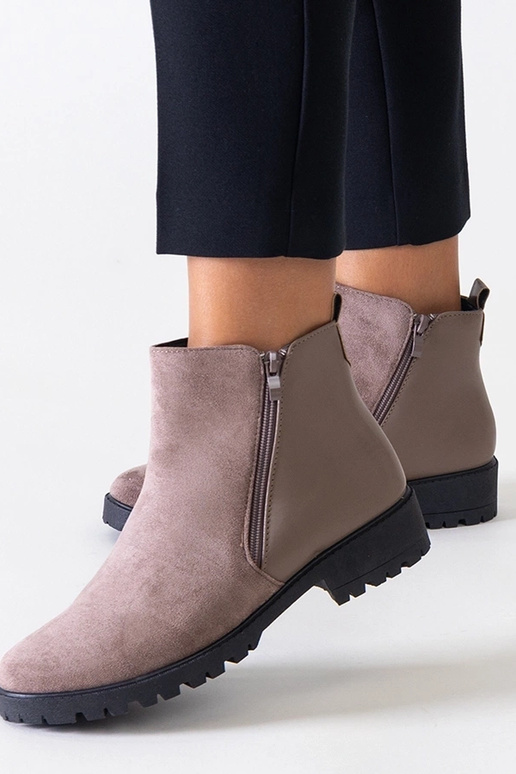 Bruine kunstsuède platform schoenen...